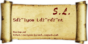Sólyom Lóránt névjegykártya