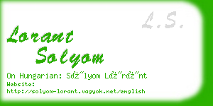 lorant solyom business card
