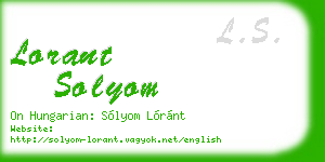 lorant solyom business card